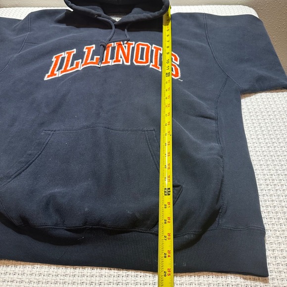 Vintage Steve & Barry Illinois Hoodie Mens XL Navy Blue Collegiate Spell Out 90s - Picture 15 of 16